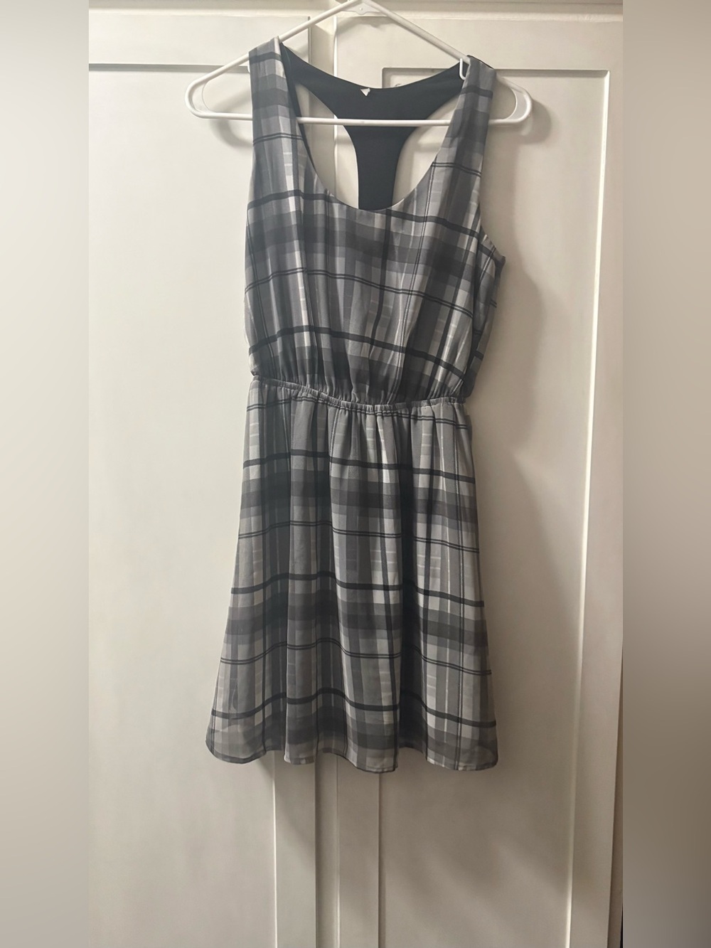 Black and Gray Plaid Dress